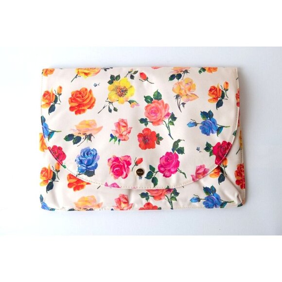 Ban.do Laptop Computer Bag Sleeve Button Flowers Padded 11.5" X 16" Unique Fun - Picture 1 of 7
